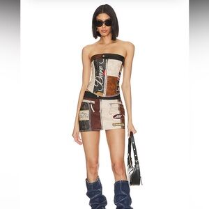 jaded london daytona faux leather corset top